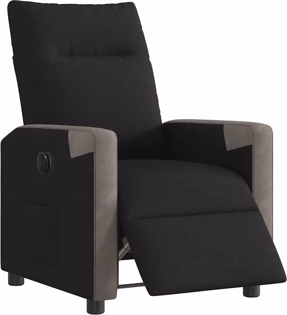 Poltrona Elettrica Reclinabile Nera in Tessuto 3324082