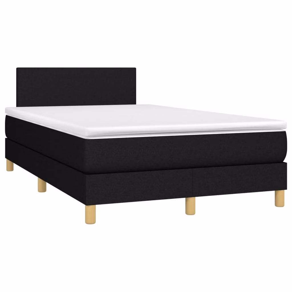 Maison Exclusive - Letto a Molle con Materasso e LED Nero 120x190 cm in Tessuto
