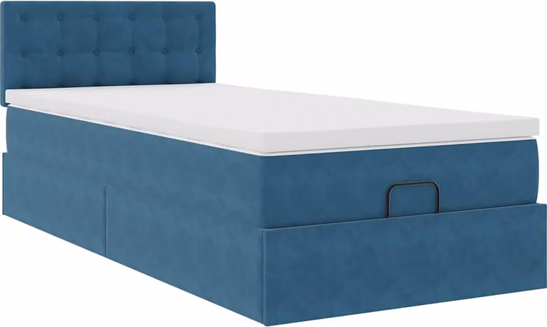 Struttura Letto Pouf con Materasso 80x200 cm Velluto