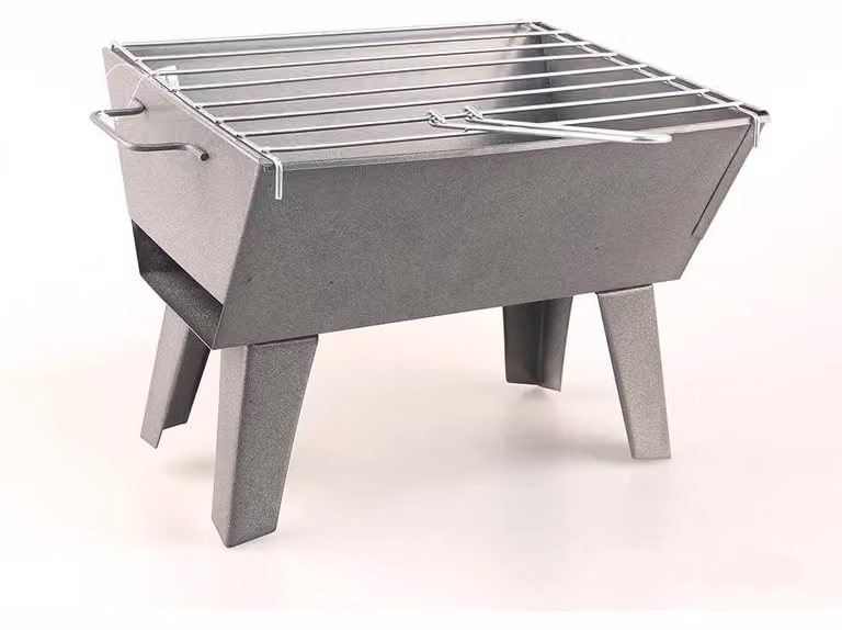 Griglia da tavolo rettangolare portatile, in acciaio inossidabile, dimensioni 30 x 24 cm
