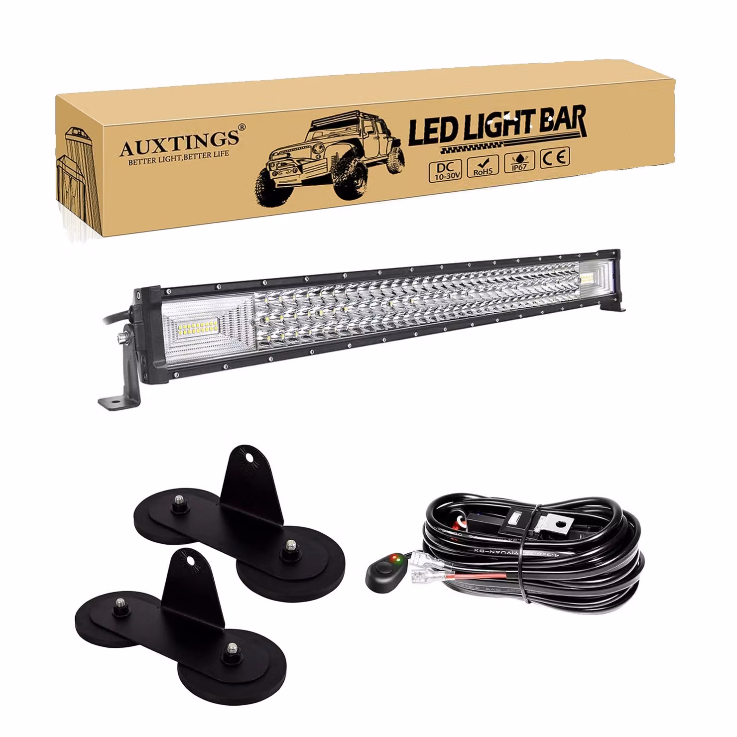 Barra luminosa off-road a LED, alta luminosità 675W, impermeabile IP67, 52 pollici, 40500 lumen