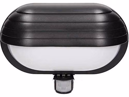Lampada da esterno con attacco E27, dotata di sensore di movimento, grado di protezione IP44, colore nero, 60 W