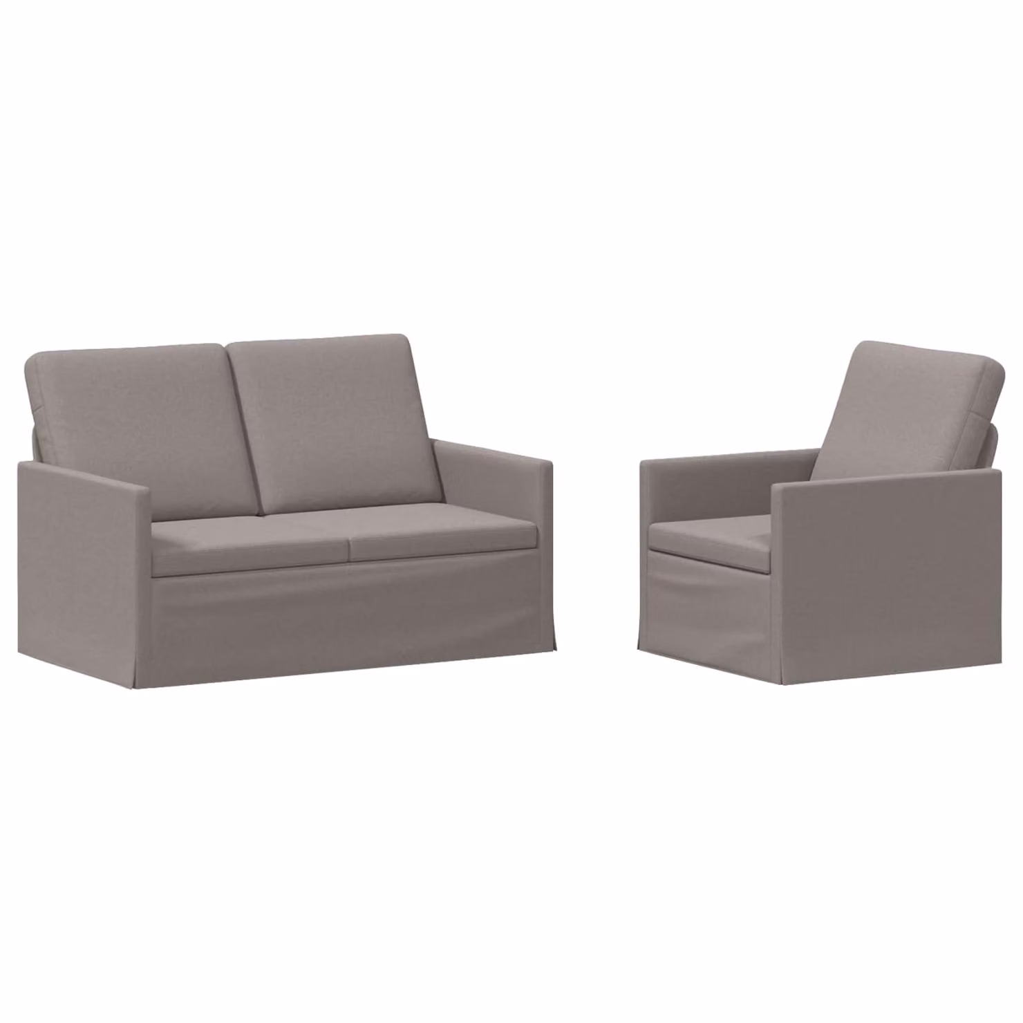 Set di 2 divani moderni vidaXL in tessuto beige e grigio con struttura in metallo per il tuo soggiorno