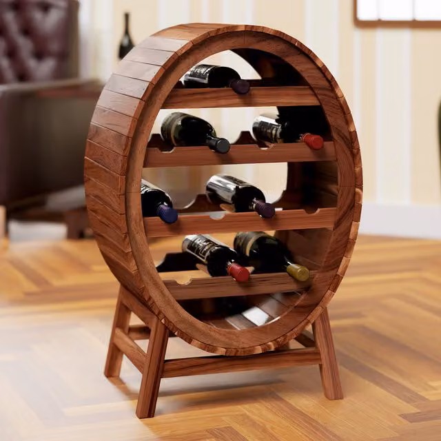 Cantinetta porta vino Casaria in legno di acacia oliato marrone per 12 bottiglie