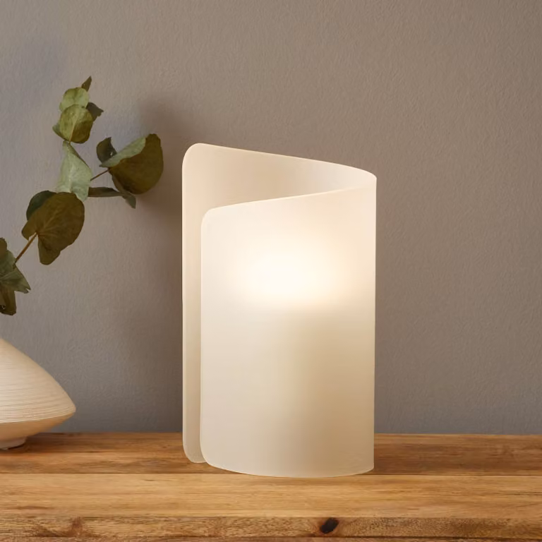 Selène Lampada da comodino PAPIRO, Bianco / Opale, Soggiorno / Sala da pranzo, Vetro, Moderno, Lampada da tavolo