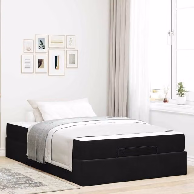 Struttura letto con materasso 2 pz Nero Velluto 3399560