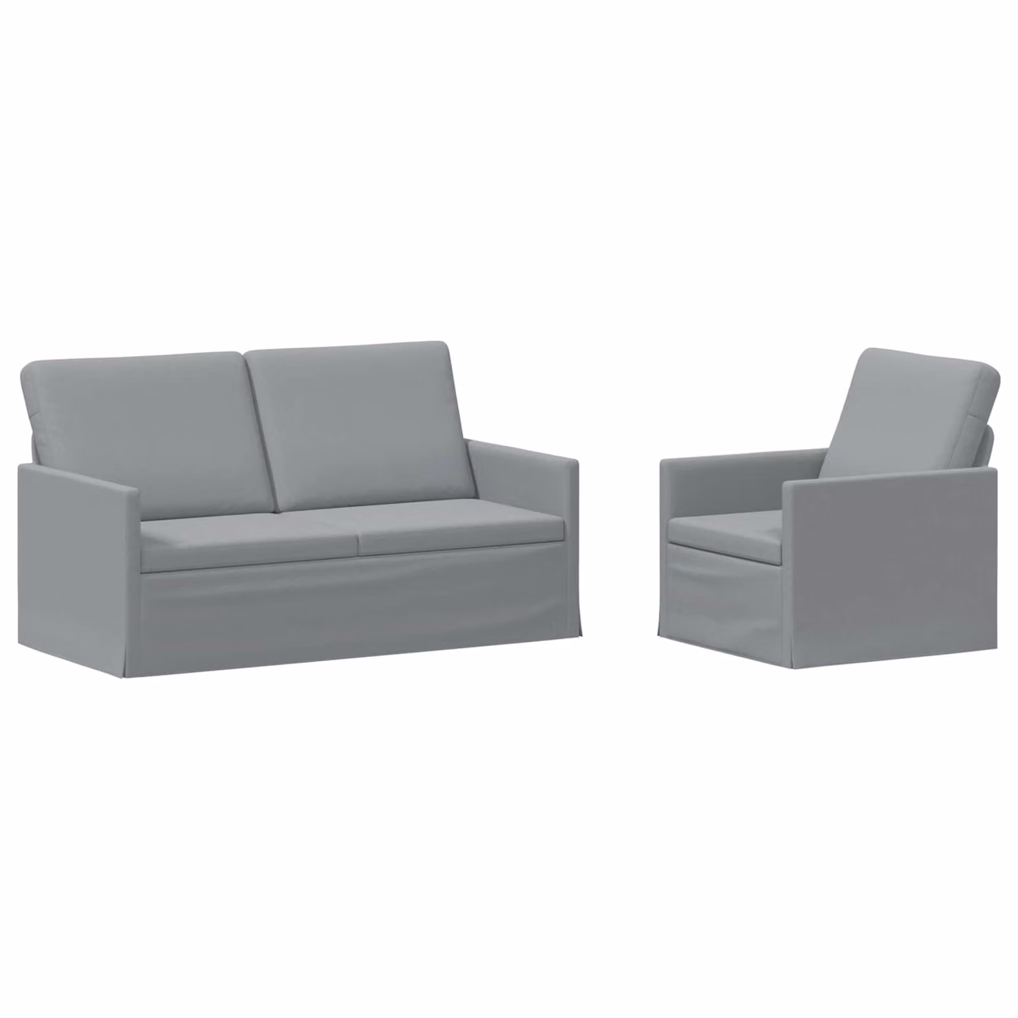 Set di 2 divani moderni vidaXL in tessuto grigio con struttura in metallo per il tuo soggiorno