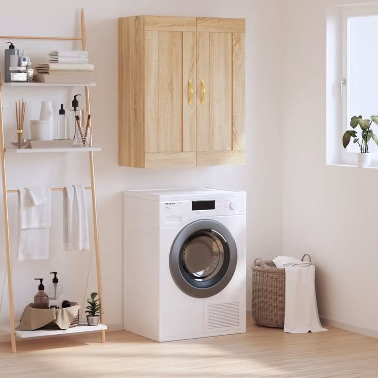 Mobile a parete vidaXL in legno Rovere Sonoma, L: 69,5 cm, P: 34 cm, H: 90 cm