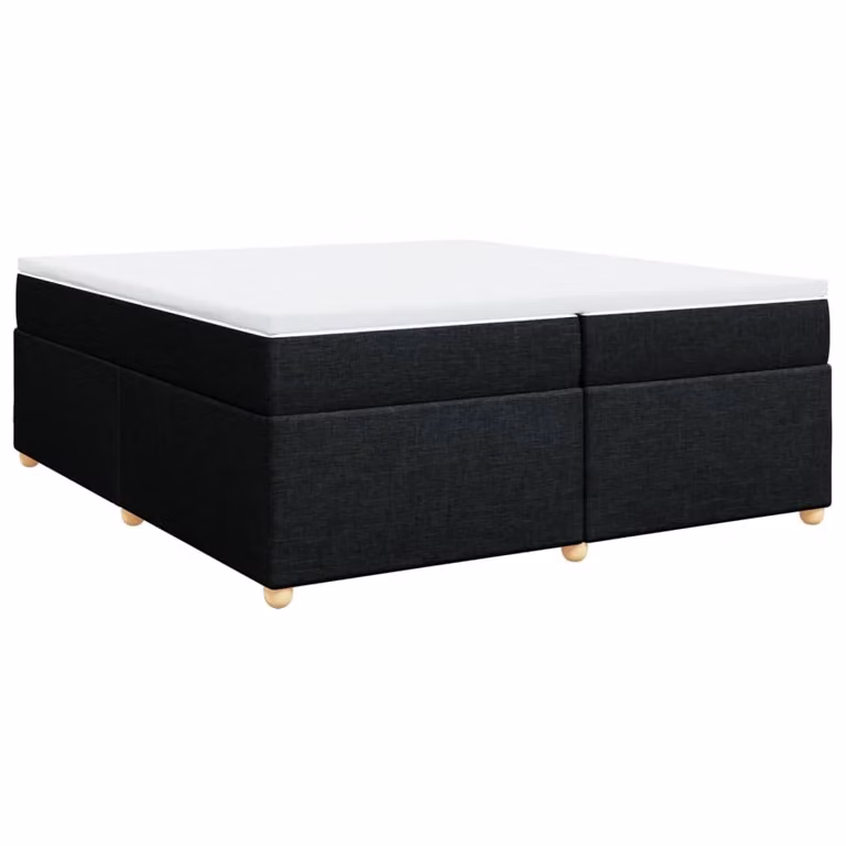Giroletto a Molle con Materasso Nero 200x200 cm in Tessuto