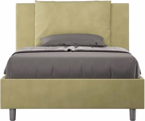 Letto imbottito Antea Ityhome in microfibra colore Tè verde con rete, L/P/H: 120 x 210 x 110 cm
