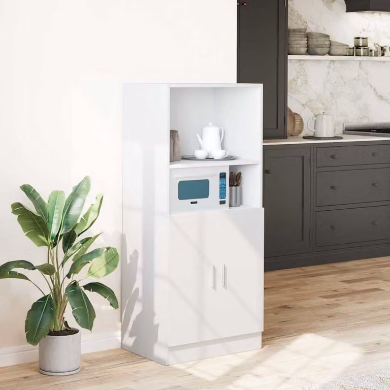 Mobile da cucina vidaXL bianco moderno con ante a battente e ripiani interni L/P/H: 57 x 41,5 x 131,5 cm