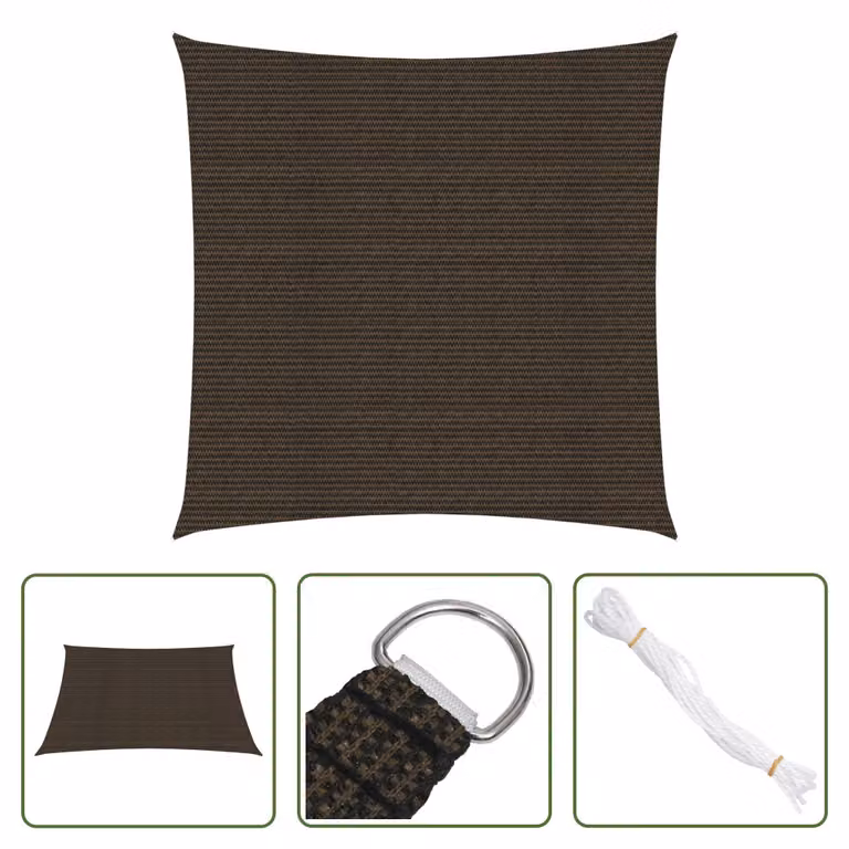 Tenda da sole The Living Store 160 g/m² marrone 5x5 m HDPE