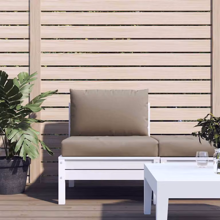 Set di 2 cuscini per pallet vidaXL in tessuto Oxford beige e grigio, impermeabili e traspiranti, L/P/H: 60 x 60 x 9,5 cm