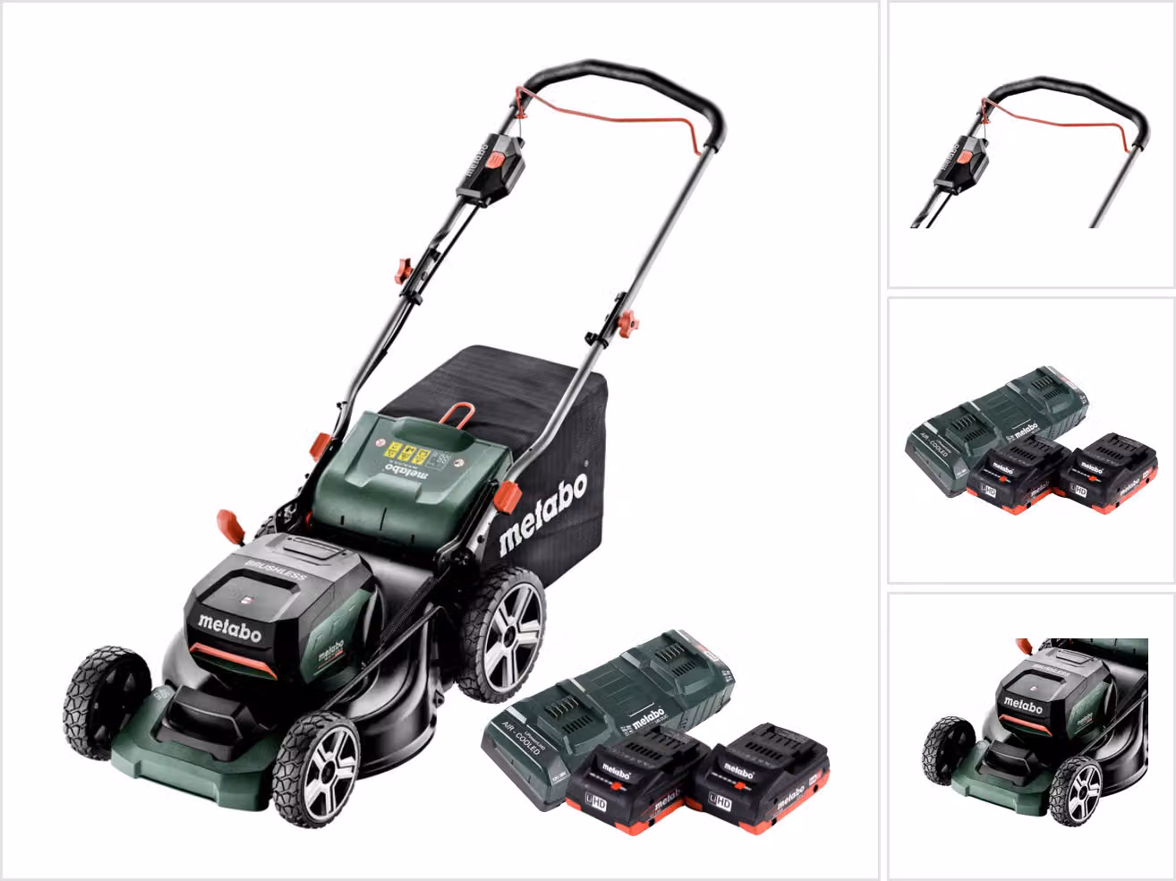 Metabo RM 36-18 LTX BL 46 tosaerba a batteria 36 V ( 2x 18 V ) 46 cm brushless + 2x batteria 4,0 Ah + doppio caricabatterie