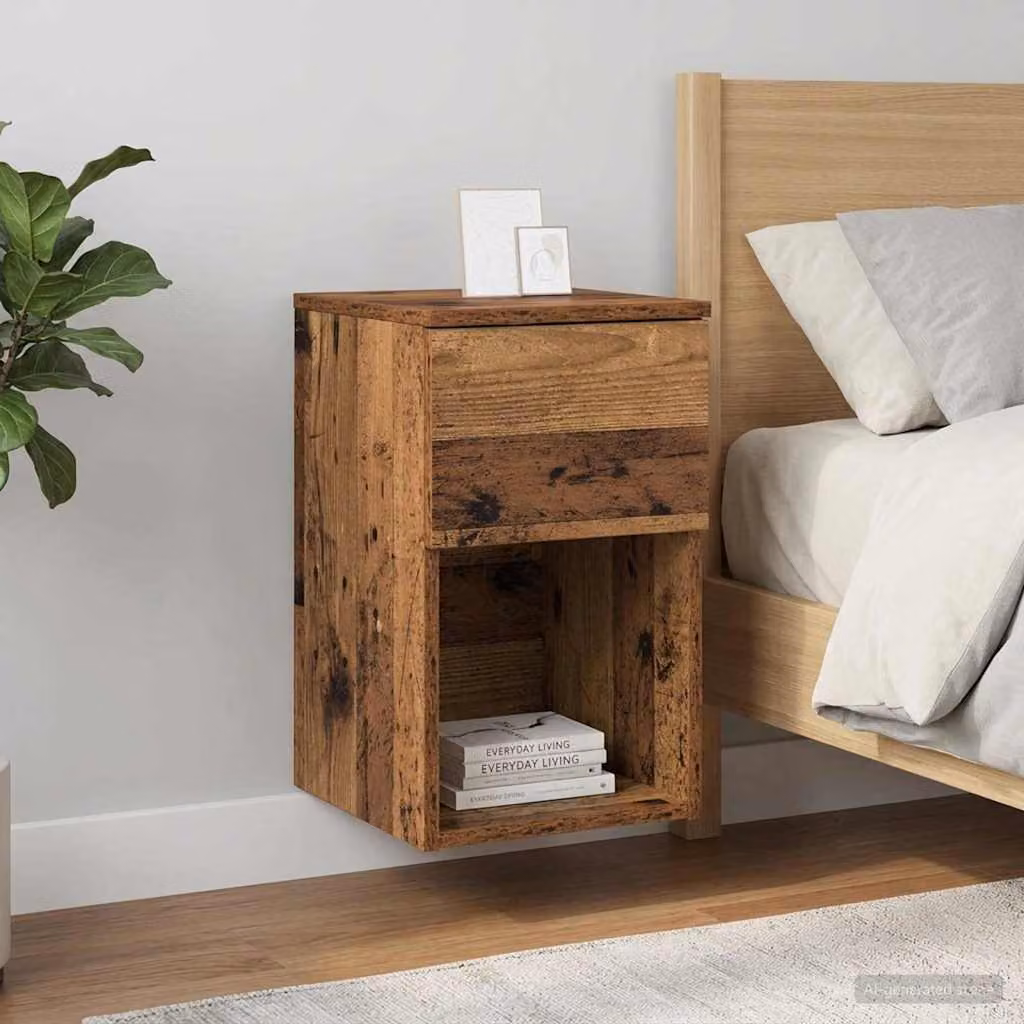 Armadietto per letto vidaXL in legno color marrone L: 29 cm, P: 31,5 cm, H: 49 cm