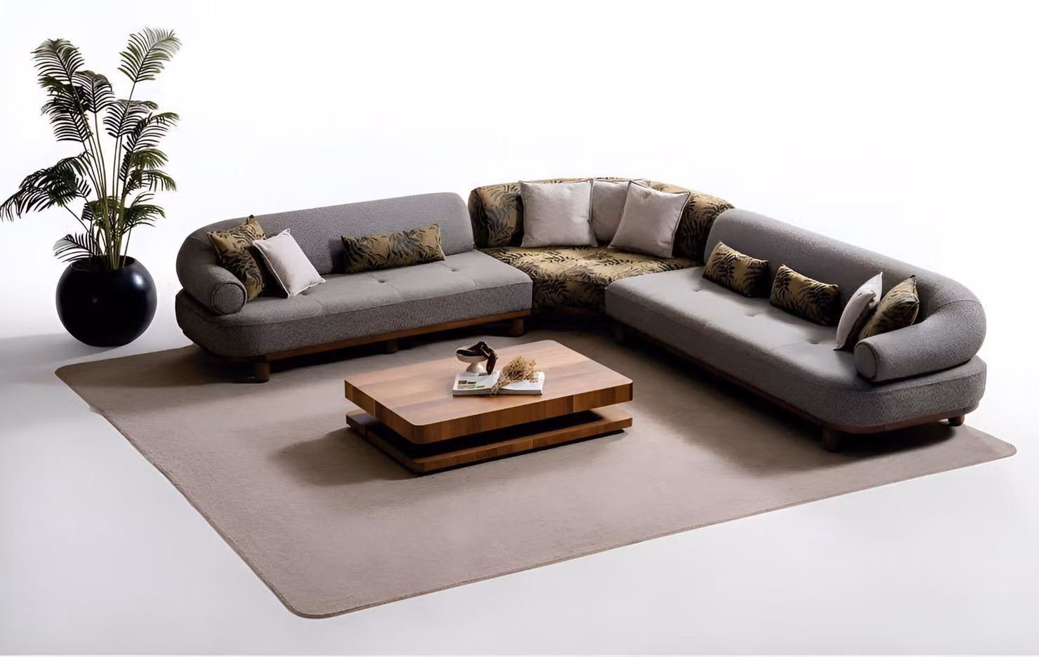 Luxuriöses Ecksofa Modernes Design Eckcouch Wohnzimmer L-Sofa