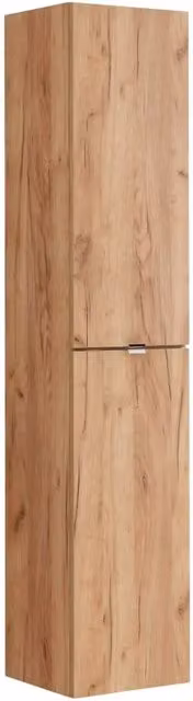 Colonna bagno sospesa Meublorama NALYA in rovere con illuminazione LED e ante soft-close, Altezza: 170 cm