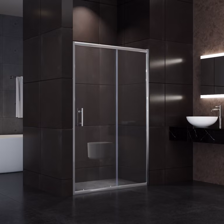 SONNI porta scorrevole 130x185cm doccia schermo doccia in vetro trasparente