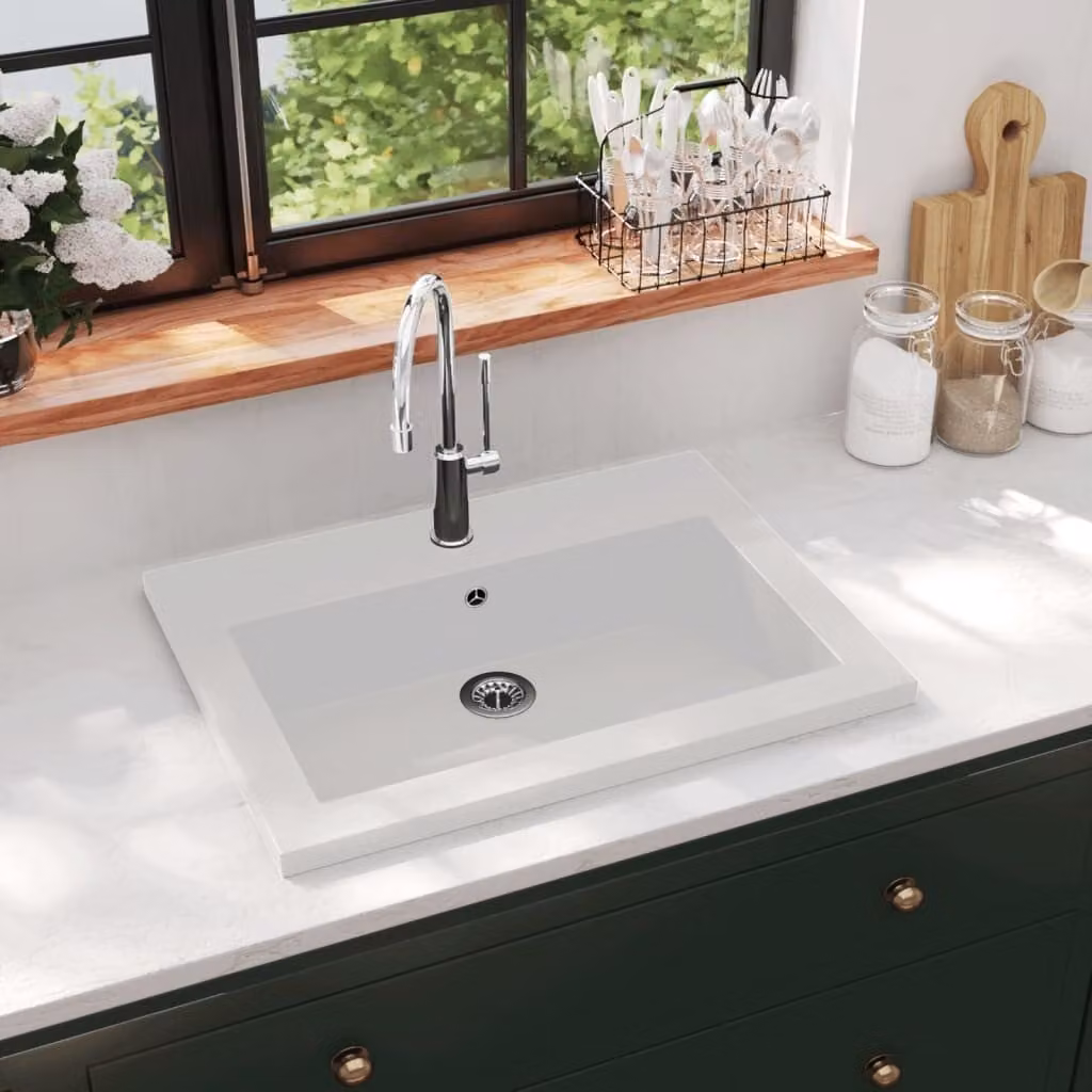 The Living Store Bacino in granito 600×450×120 mm Bianco