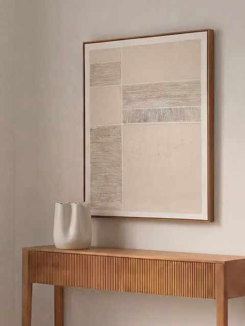 Quadro astratto minimalista Blanch Kenay Home, colore beige, L: 80 cm x H: 100 cm