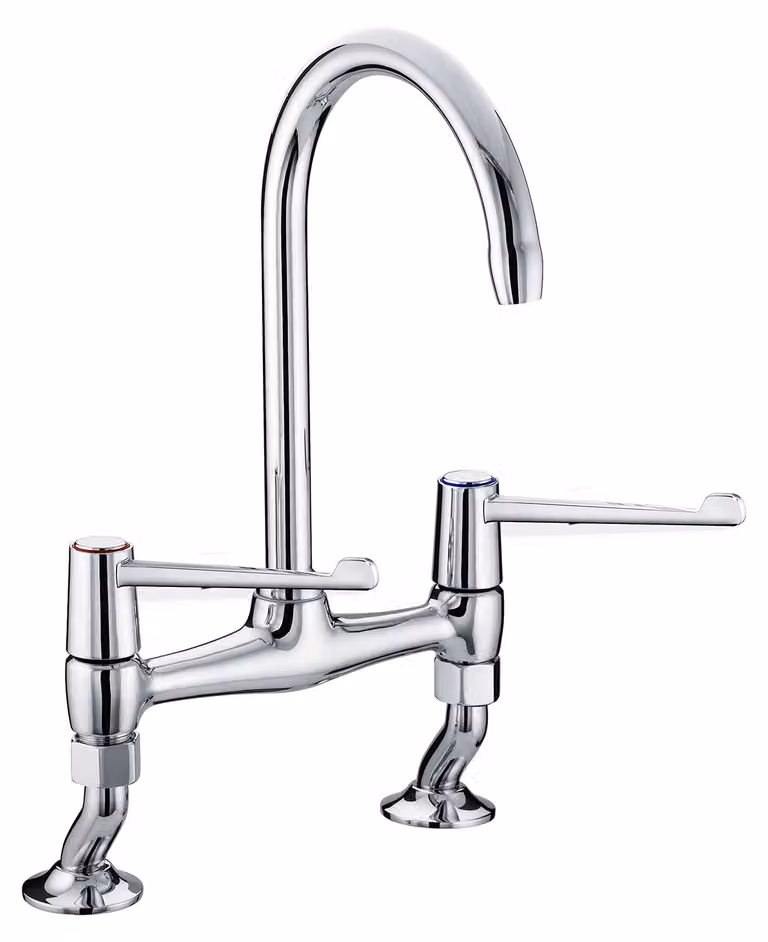 Miscelatore monocomando per lavello, finitura cromata, corpo in ottone, design tradizionale