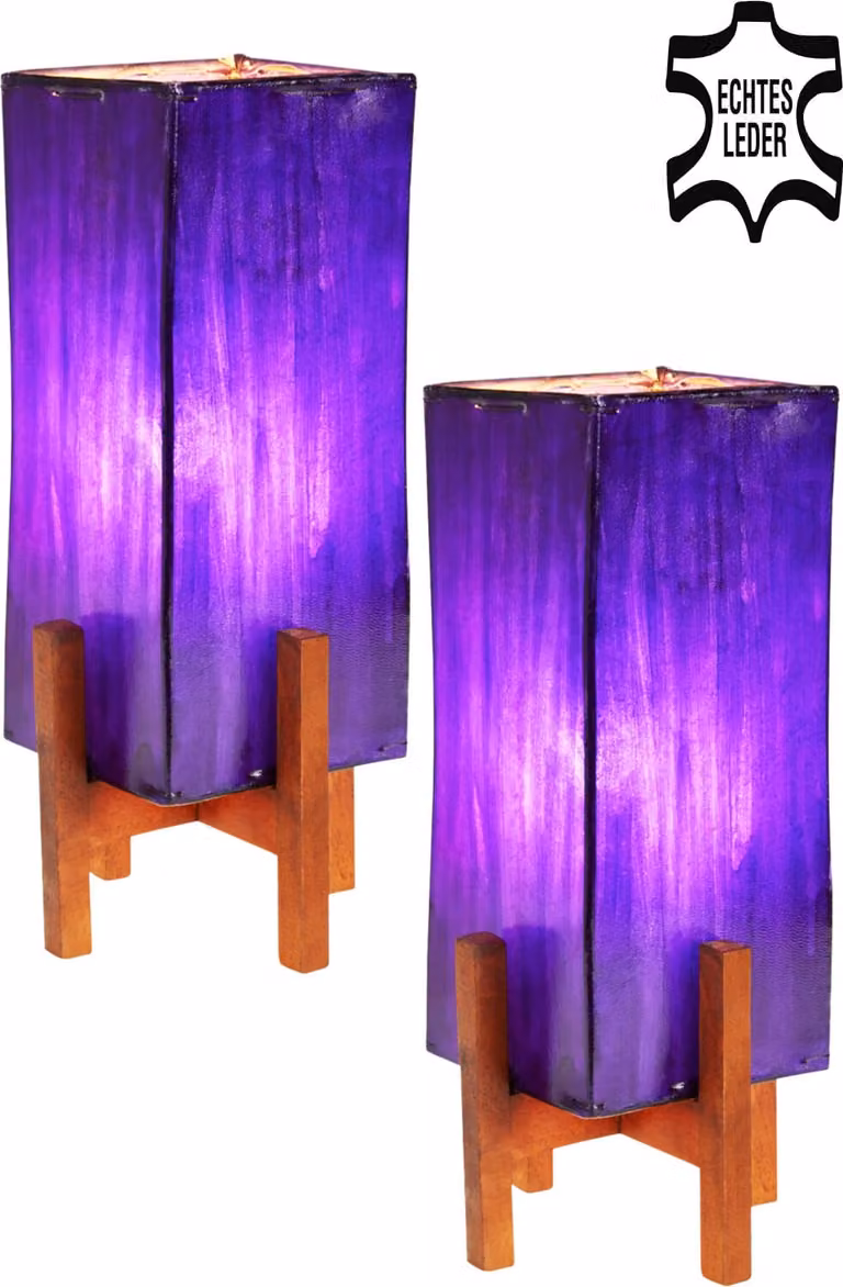 sET di 2 Janka viola con cornice marrone scuro