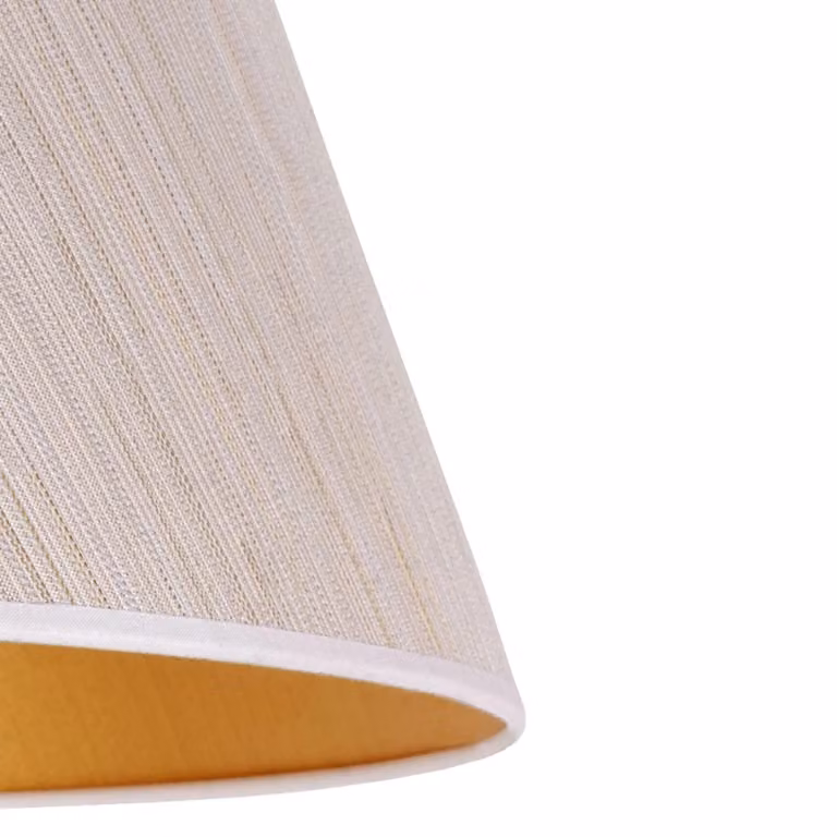 Paralume Sofia Altezza 21 cm, bianco/oro a striscia Duolla, Bianco / Opale, Tessuto / Stoffa / Seta