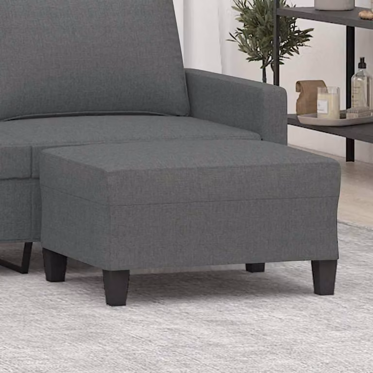 vidaXL Poggiapiedi Moderno in Tessuto Grigio L: 70 cm, P: 55 cm, H: 41 cm