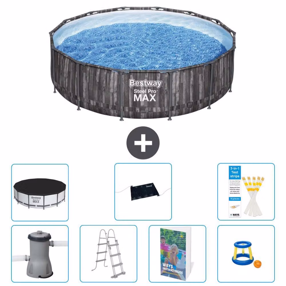 Piscina gonfiabile Bestway Steel Pro MAX, rotonda, 427x107 cm, composta da 6 parti, modello S559