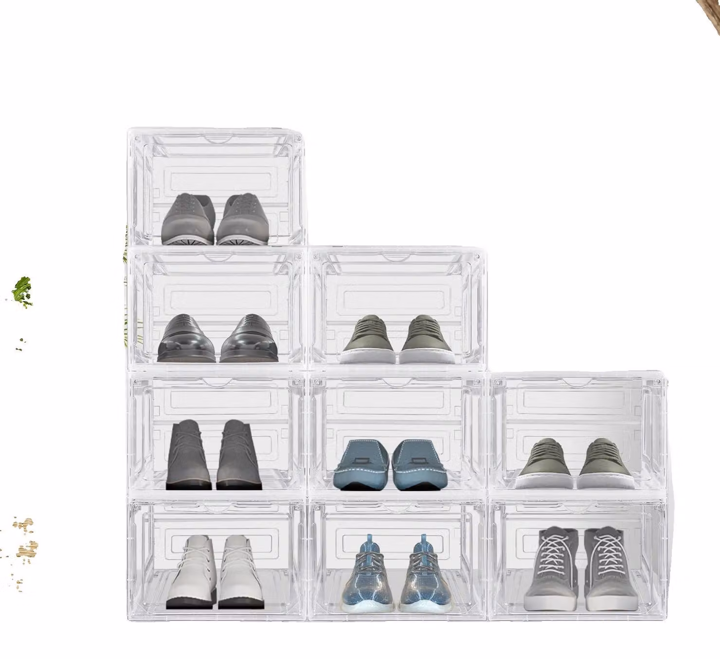 Scatole per scarpe, impilabili, antipolvere, confezione da 9 pezzi