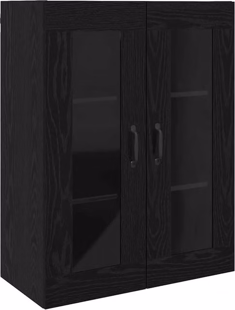 Mobiletto a parete moderno HELLOSHOP26 in legno composito nero opaco L: 69,5 cm, P: 34 cm, H: 90 cm – 1