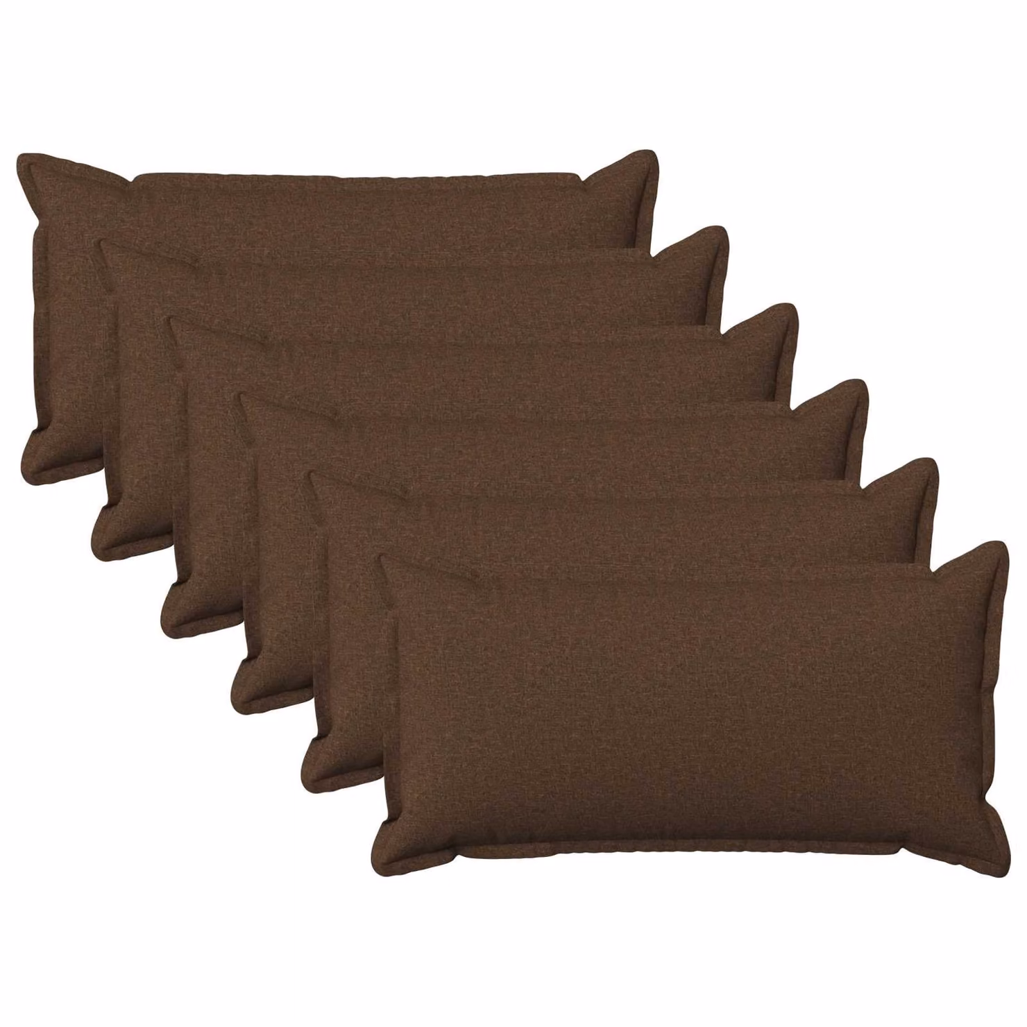 Set di 6 federe vidaXL HOUTEN marroni in poliestere, L 40 cm x P 80 cm
