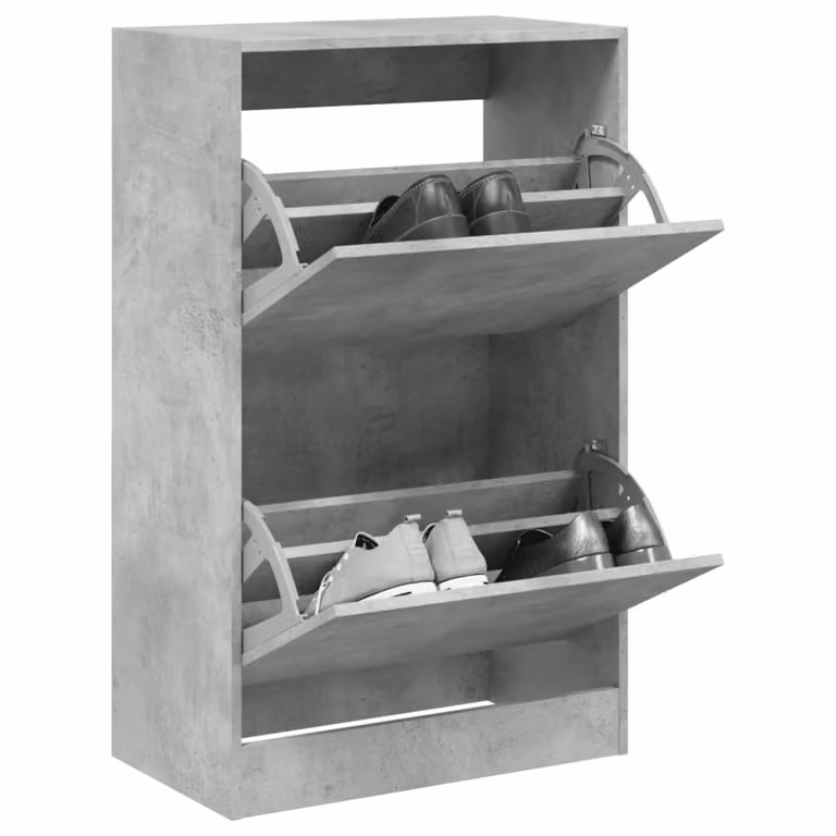 Scarpiera moderna vidaXL in legno multistrato grigio opaco L: 60 cm, P: 34 cm, H: 96,5 cm