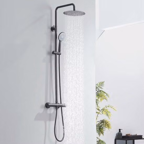 Doccia a ricircolo termico con dispositivo di sicurezza - Set completo con getto a getto in metallo prezioso e doccetta da bagno