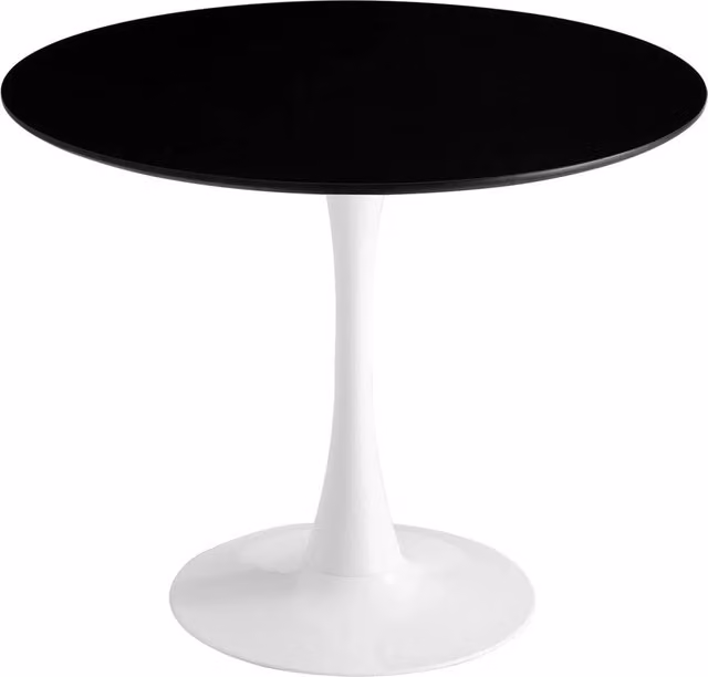 LÚZETE - TAVOLO SAN ANTONI Ø90 CM GAMBA BIANCA PIANO NERO