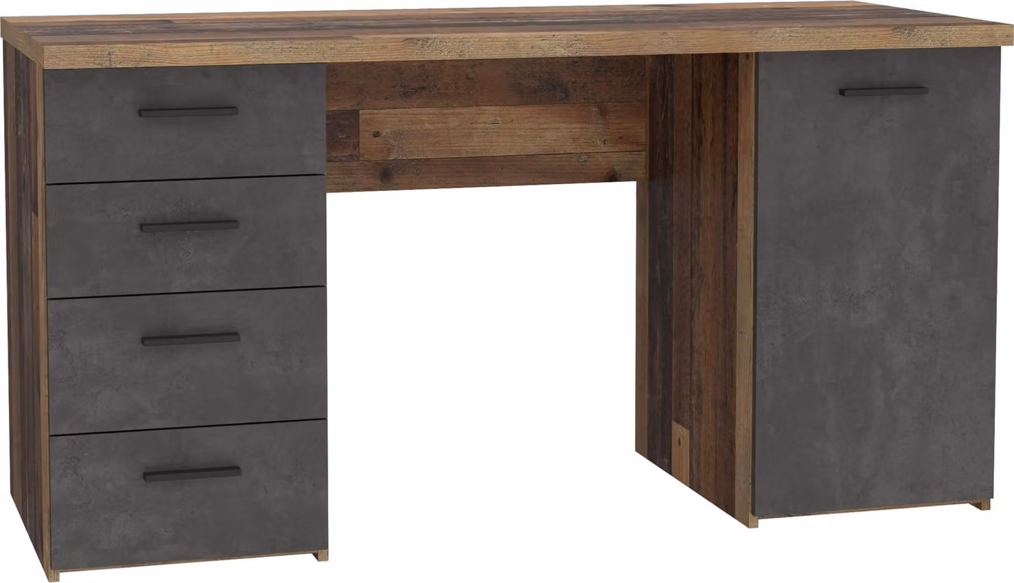 Scrivania Scrivania per ufficio Scrivania per computer Scrivania per computer portatile Mobili per ufficio "Balu I" Legno vecchio Aspetto vintage/cemento Grigio scuro