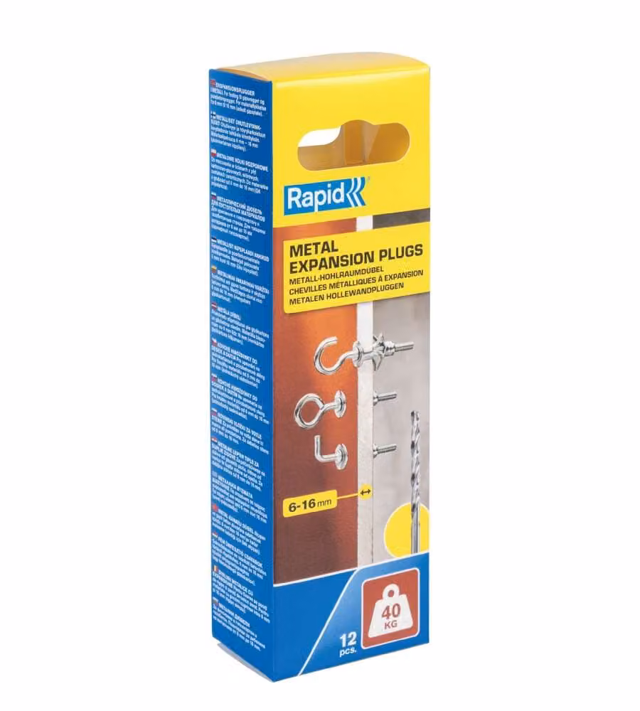 Rapid Tassello Espansione Metallo M11x37 - 12pz Ganci Cartongesso 40kg