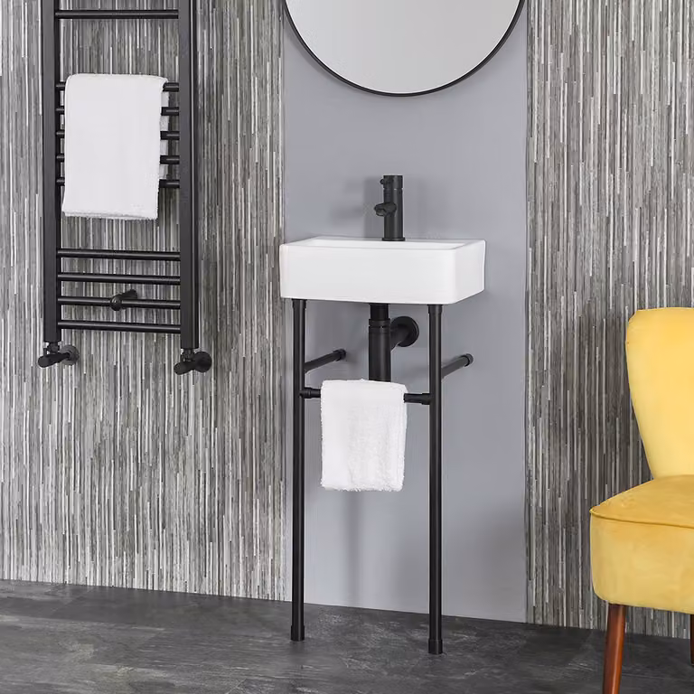 Lavabo con Consolle Nera – 400 mm x 295 mm – Exton