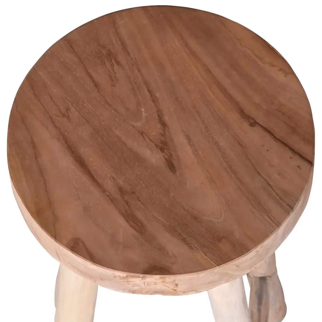 Sgabello da Bar in Legno Massello di Teak vidaXL Marrone L/P/H: 37 x 37 x 76 cm – 2