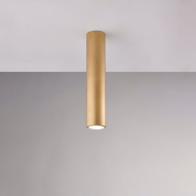 Plafoniera Moderna A Cilindro Dag 1 Luce Gu10 In Ferro Laccato Oro