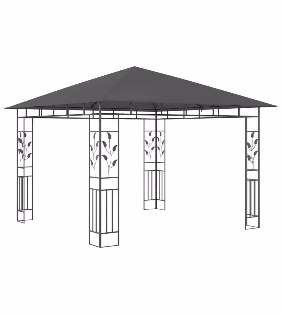 Gazebo con Zanzariera 3x3x2,73 m Antracite 180 g/m²