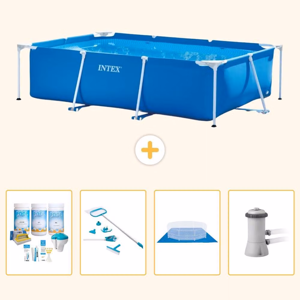 Piscina fuori terra rettangolare - 300x200x75 cm - 5 pezzi - Modello S20838