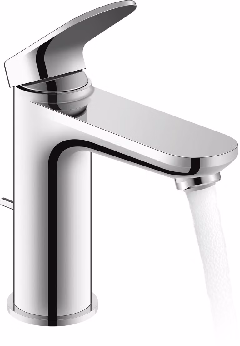 Duravit Wave Mitigeur monocommandé pour lavabo, saillie 122 mm, avec garniture découlement, WA1020001010, WA1020001010