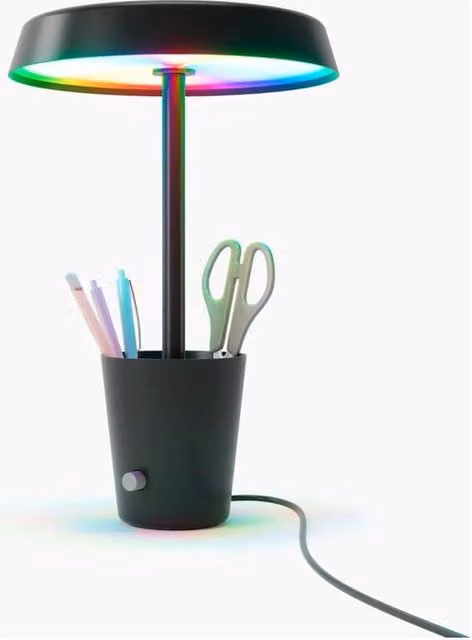 Nanoleaf SQUB0300-1CUP Lampada da tavolo intelligente Wi-Fi e Bluetooth con LED RGBW dimmabile, 320 lm, Nero e Multicolore