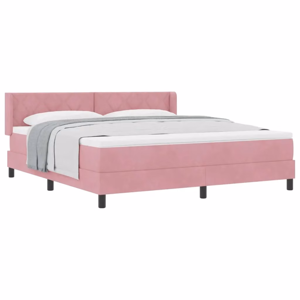 Letto Ibrido con Testiera in Velluto Rosa vidaXL L/P/H: 203 x 180 x 200 cm – 2