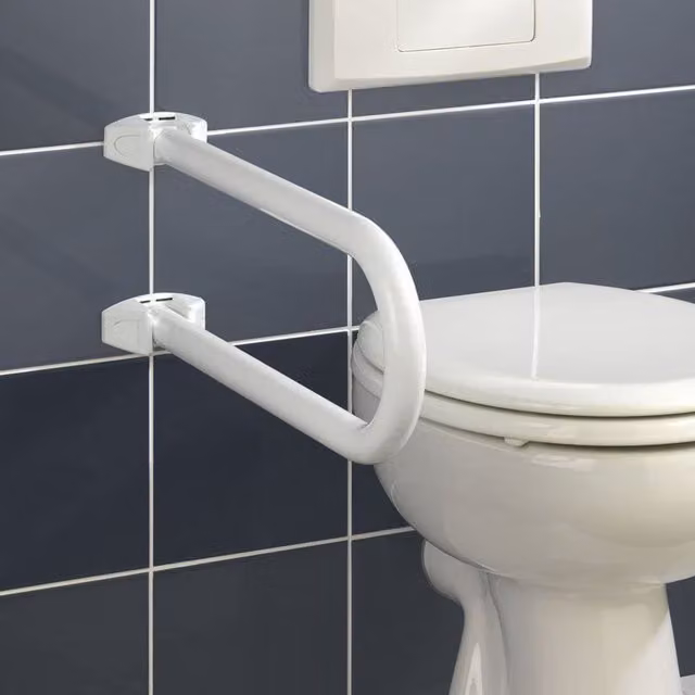 Maniglia pieghevole per bagno Wenko in alluminio bianco opaco con portata 120 kg