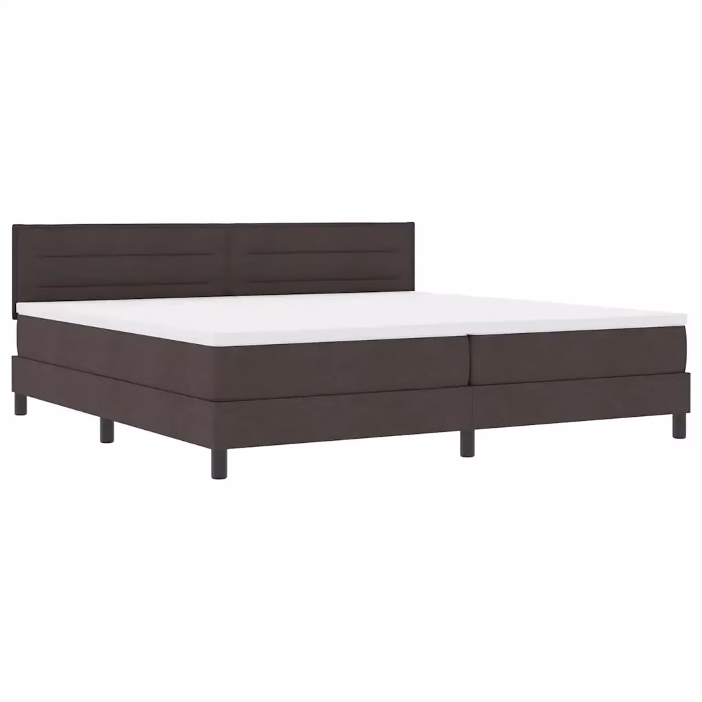 Letto a molle con testiera vidaXL in tessuto marrone con porta USB e illuminazione sottostante L/P/H: 200 x 200 x 203 cm – 2