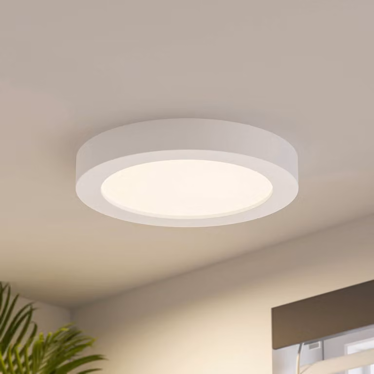 Plafoniera a LED Edwina PRIOS, dimmerabile, Bianco / Opale, Bagno, Alluminio, Moderno, Plafoniera LED