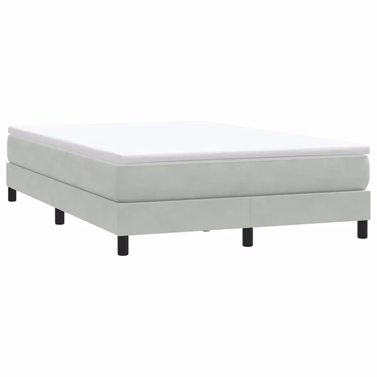 vidaXL Giroletto a molle in velluto grigio chiaro L: 143 cm, P: 213 cm