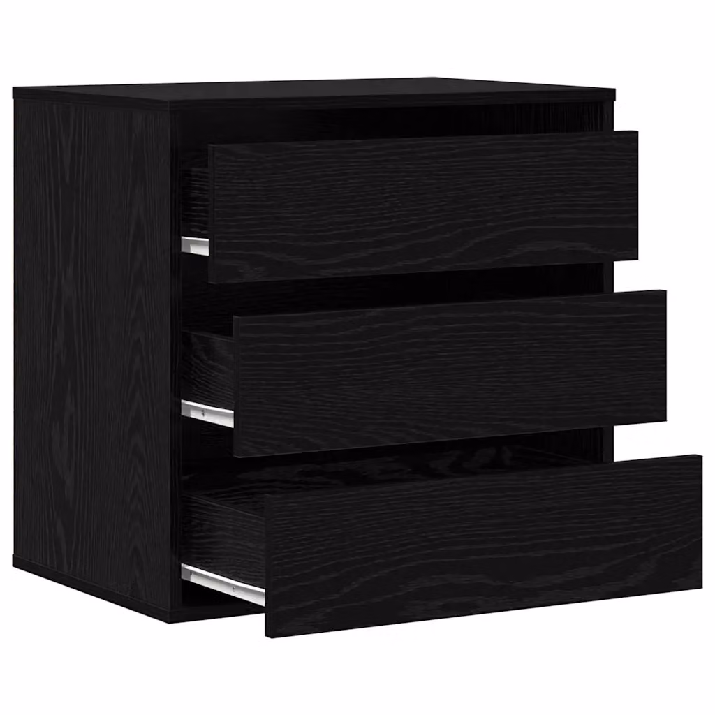 Mobile contenitore moderno con cassetti in legno composito nero L/P/H: 60 x 41 x 58 cm – 2